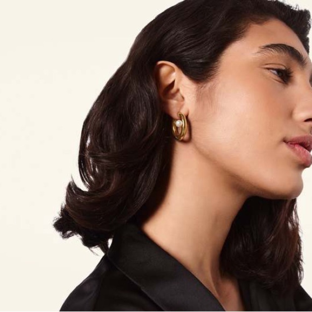 Hey Harper Sogno Pearl Hoop Earrings